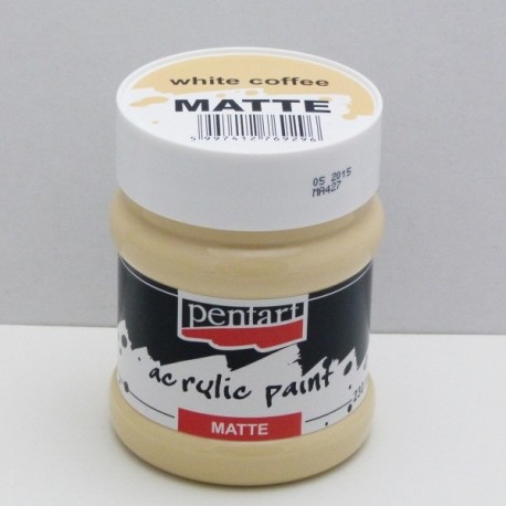 Akrylová barva Pentart 230ml - bílá káva, matná