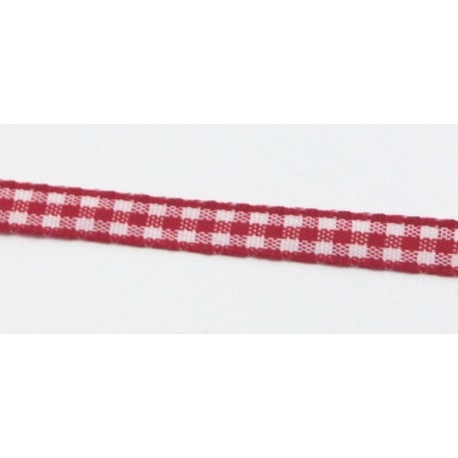 Stužka 7mm káro - červená