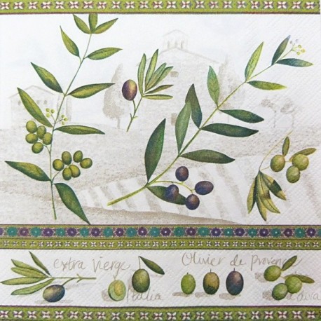 Olivové větvičky s bordurou 33x33