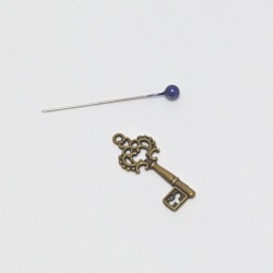 Přívěsek klíček staromosaz, 2,7cm